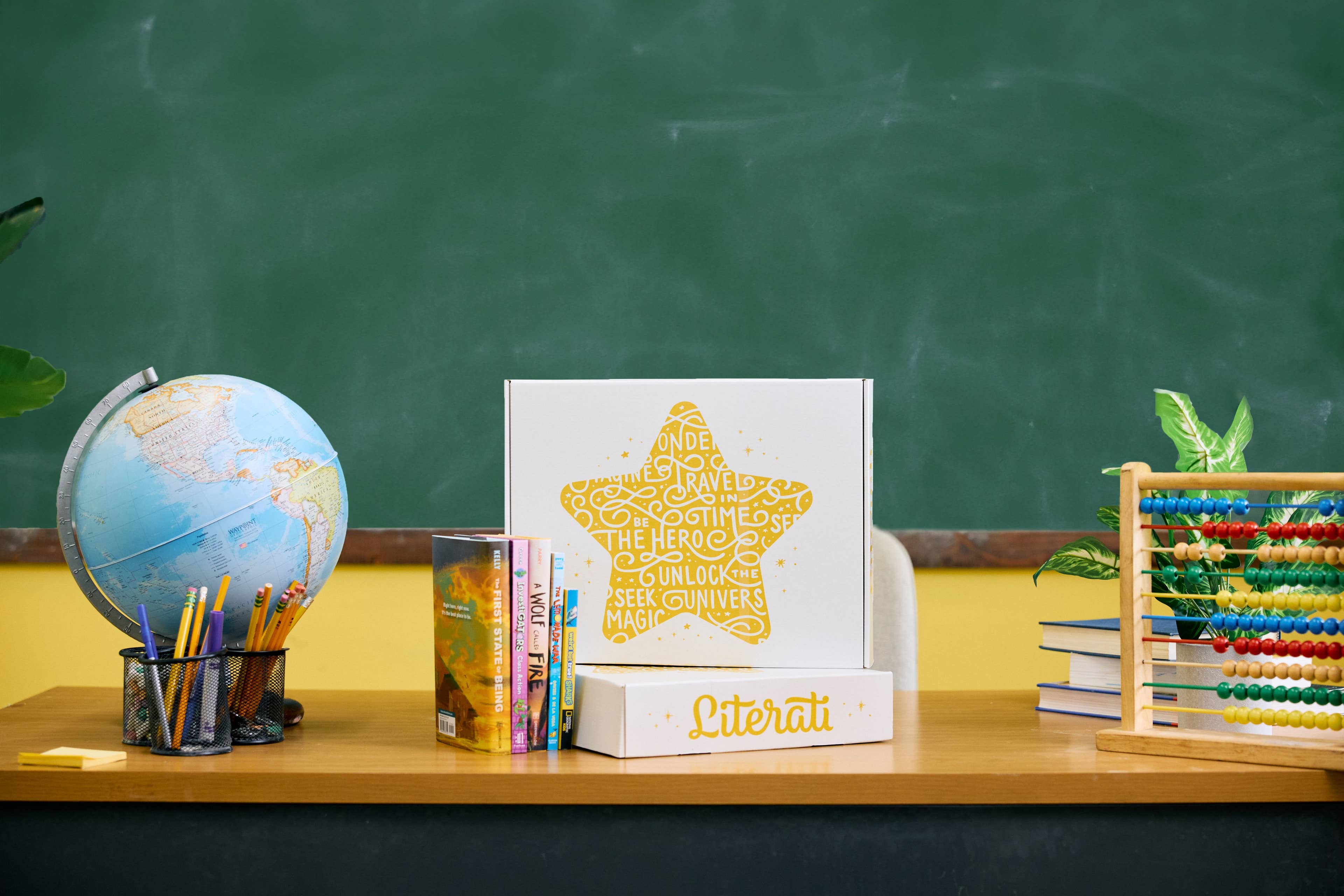 Literati Clubs for Classrooms box on a desk